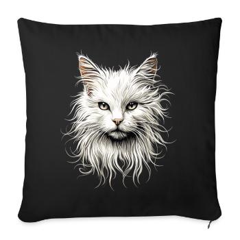 Angora Cat White Angora Cat Cute Angora Cats - Sofa pillowcase 17,3'' x 17,3'' (45 x 45 cm) - black - Front