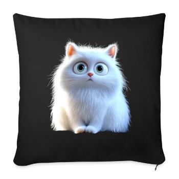 Angora Cat White Angora Cat Cute Angora Cats - Sofa pillowcase 17,3'' x 17,3'' (45 x 45 cm) - black - Front