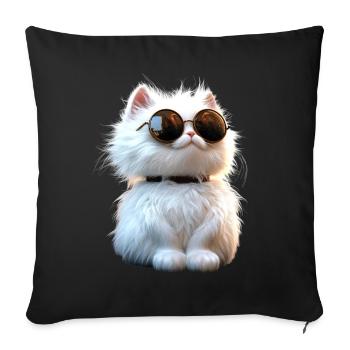 Angora Cat White Angora Cat Cute Angora Cats - Sofa pillowcase 17,3'' x 17,3'' (45 x 45 cm) - black - Front