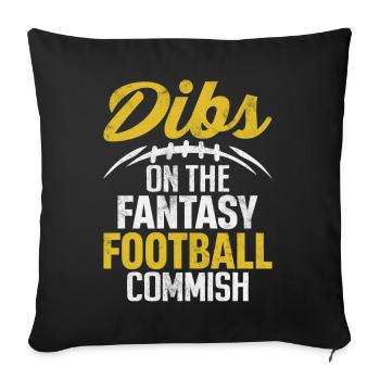 Dibs On The Fantasy Football Commish Funny FFL - Sofa pillowcase 17,3'' x 17,3'' (45 x 45 cm) - black - Front