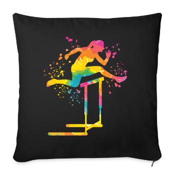 Hurdle Run Obstacle Course Kids Hurdle Run - Sofa pillowcase 17,3'' x 17,3'' (45 x 45 cm) - black - Front