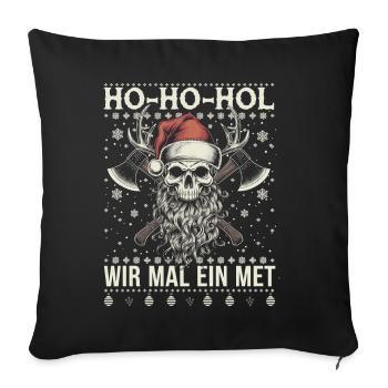 Ho Ho Prenons un hydromel - Housse de coussin décorative 45 x 45 cm - noir - Devant
