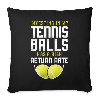 Funny Tennis Player Racket Pun - Sofa pillowcase 17,3'' x 17,3'' (45 x 45 cm) - black - Front