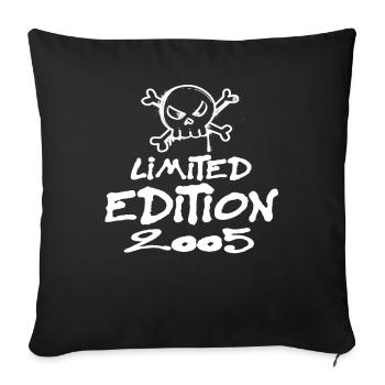Edition Limitée 2005 Anniversaire 2005 Naissance - Housse de coussin décorative 45 x 45 cm - noir - Devant