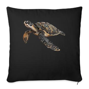 Tortue de mer Meeresschildkröten Meeresschildkröte - Housse de coussin décorative 45 x 45 cm - noir - Devant