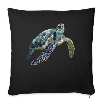 Tortue de mer Meeresschildkröten Meeresschildkröte - Housse de coussin décorative 45 x 45 cm - noir - Devant