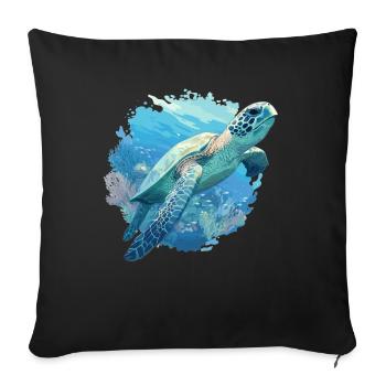 Tortue de mer Meeresschildkröten Meeresschildkröte - Housse de coussin décorative 45 x 45 cm - noir - Devant