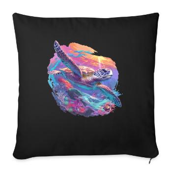Tortue de mer Meeresschildkröten Meeresschildkröte - Housse de coussin décorative 45 x 45 cm - noir - Devant