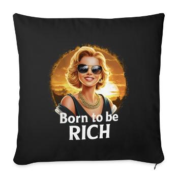 Born to be rich girl sunglasses sunrise - Sofa pillowcase 17,3'' x 17,3'' (45 x 45 cm) - black - Front