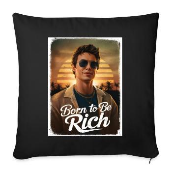 Born to be rich boy retro sunrise - Sofa pillowcase 17,3'' x 17,3'' (45 x 45 cm) - black - Front