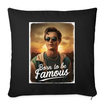 Born to be famous boy Sunrise cool Sunglasses - Sofa pillowcase 17,3'' x 17,3'' (45 x 45 cm) - black - Front