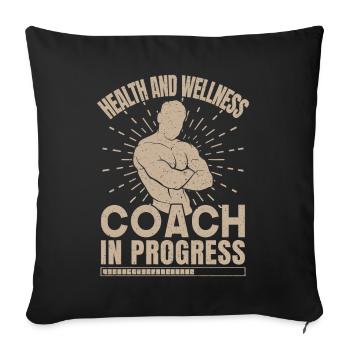 Fitness Motivation Bodybuilder Wellness Coach Gym - Sofa pillowcase 17,3'' x 17,3'' (45 x 45 cm) - black - Front
