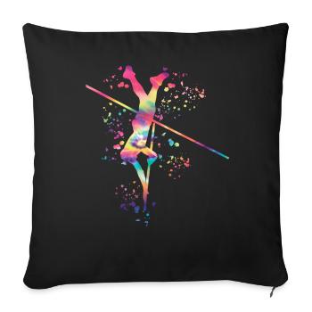 Pole Vaulter Kids Pole Vault - Sofa pillowcase 17,3'' x 17,3'' (45 x 45 cm) - black - Front