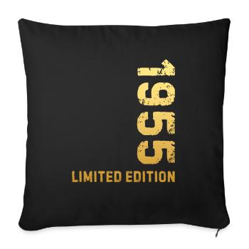 70th Birthday 1955 Limited Edition - Sofa pillowcase 17,3'' x 17,3'' (45 x 45 cm) - black - Front