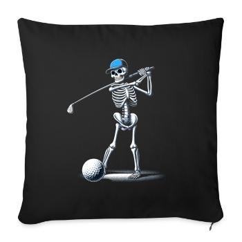 Halloween Golfer Golf Play Golf Club Skeleton - Sofa pillowcase 17,3'' x 17,3'' (45 x 45 cm) - black - Front