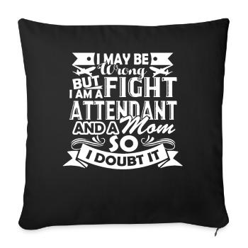 Flight Attendant Flight Attendant Mom - Sofa pillowcase 17,3'' x 17,3'' (45 x 45 cm) - black - Front