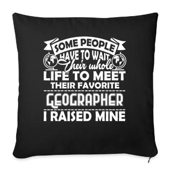 Geographer Proud Geographer Parent - Sofa pillowcase 17,3'' x 17,3'' (45 x 45 cm) - black - Front