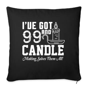Candle Making Solves All Problems - Sofa pillowcase 17,3'' x 17,3'' (45 x 45 cm) - black - Front