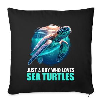 Tortue de mer Meeresschildkröten Meeresschildkröte - Housse de coussin décorative 45 x 45 cm - noir - Devant