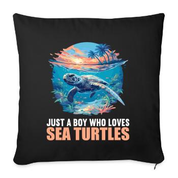 Tortue de mer Meeresschildkröten Meeresschildkröte - Housse de coussin décorative 45 x 45 cm - noir - Devant