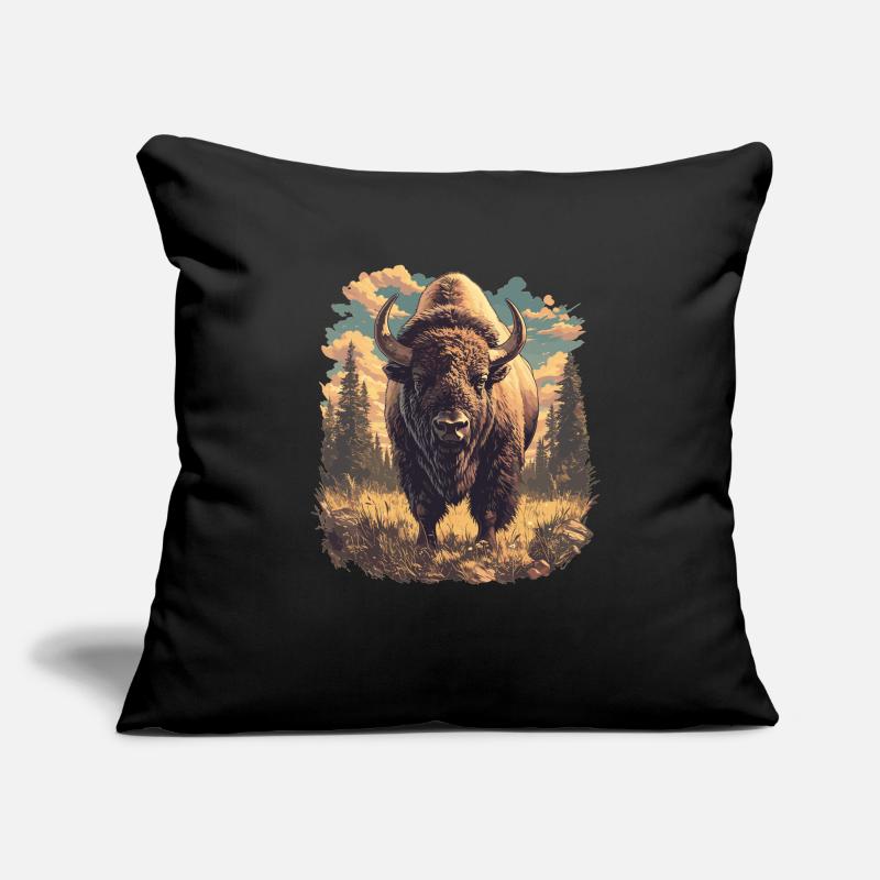 Bisons Bison Housse de coussin décorative 45 x 45 cm