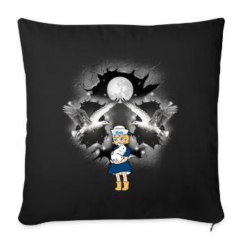 mystical maritime girl seagulls sailor seagull - Sofa pillowcase 17,3'' x 17,3'' (45 x 45 cm) - black - Front