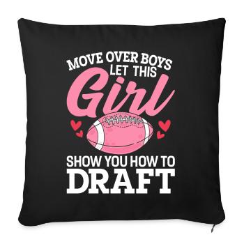 Bougez les garçons, laissez cette fille vous montrer comment - Housse de coussin décorative 45 x 45 cm - noir - Devant