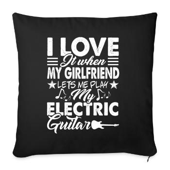 Electric Guitar I Love It - Sofa pillowcase 17,3'' x 17,3'' (45 x 45 cm) - black - Front
