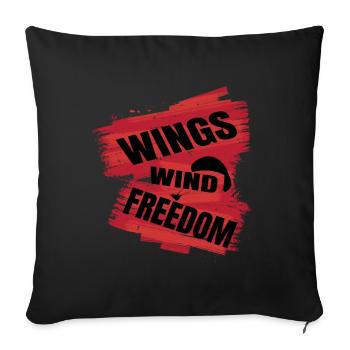 Ailes, vent, liberté – Paragliding Spirit - Housse de coussin décorative 45 x 45 cm - noir - Devant