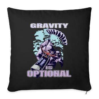 Gravity Is Optional – Paragliding Freedom - Sofa pillowcase 17,3'' x 17,3'' (45 x 45 cm) - black - Front