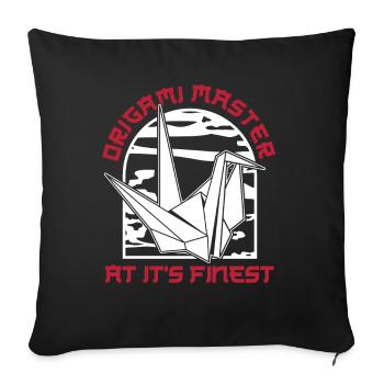 Origami Master At It's Finest Folding Owl Master - Sofa pillowcase 17,3'' x 17,3'' (45 x 45 cm) - black - Front