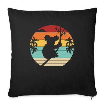 Rétro Koalabear Phascolarctos Cinereus Eucalyptus - Housse de coussin décorative 45 x 45 cm - noir - Devant
