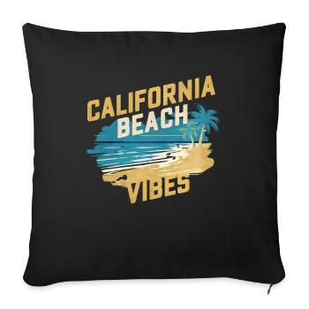 Ambiance de la plage californienne - Housse de coussin décorative 45 x 45 cm - noir - Devant