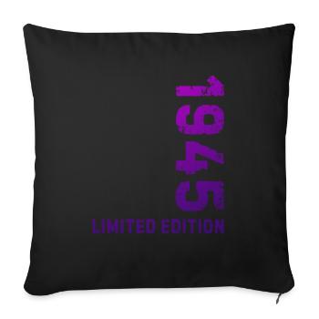 80e anniversaire 1945 Édition limitée - Housse de coussin décorative 45 x 45 cm - noir - Devant