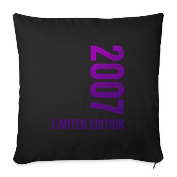 18. Geburtstag 2007 Limited Edition - Sofakissenbezug 45 x 45 cm - Schwarz - Vorne