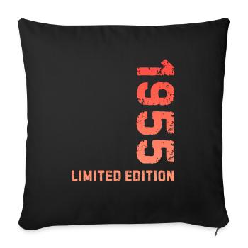 70th Birthday 1955 Limited Edition - Sofa pillowcase 17,3'' x 17,3'' (45 x 45 cm) - black - Front