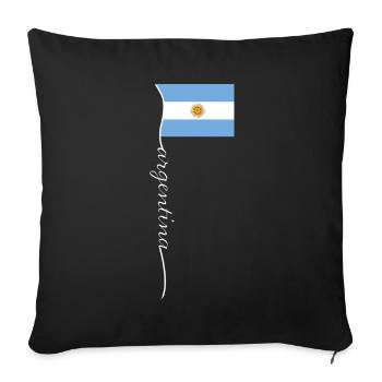 Argentinien Geschenk Argentina Argentine Flagge - Sofakissenbezug 45 x 45 cm - Schwarz - Vorne