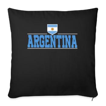 Argentinien Geschenk Argentina Argentine Flagge - Sofakissenbezug 45 x 45 cm - Schwarz - Vorne