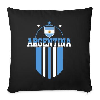 Argentinien Geschenk Argentina Argentine Flagge - Sofakissenbezug 45 x 45 cm - Schwarz - Vorne