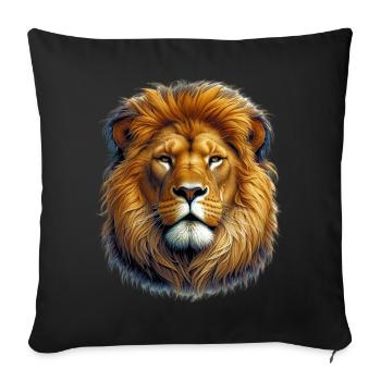 Lion - Housse de coussin décorative 45 x 45 cm - noir - Devant