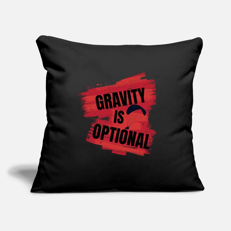 La gravité est facultative – conception parapente Housse de coussin décorative 45 x 45 cm