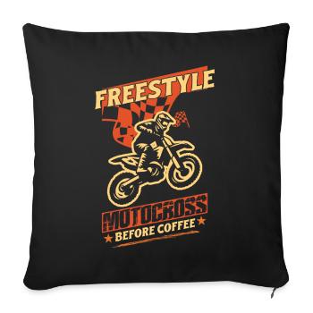 Dirt Biker Riding Freestyle Motorcross Dirt Bike - Sofa pillowcase 17,3'' x 17,3'' (45 x 45 cm) - black - Front