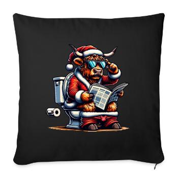 Père Noël Noël Hommes et femmes - Housse de coussin décorative 45 x 45 cm - noir - Devant
