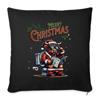 Père Noël Noël Hommes et femmes - Housse de coussin décorative 45 x 45 cm - noir - Devant