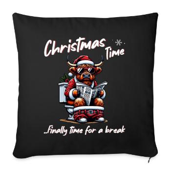 Père Noël Noël Hommes et femmes - Housse de coussin décorative 45 x 45 cm - noir - Devant