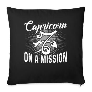Capricorn On A Mission Sign Of Zodiac - Sofa pillowcase 17,3'' x 17,3'' (45 x 45 cm) - black - Front