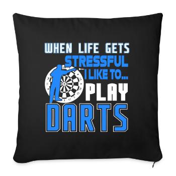 Darts I Like To Play Darts - Sofa pillowcase 17,3'' x 17,3'' (45 x 45 cm) - black - Front