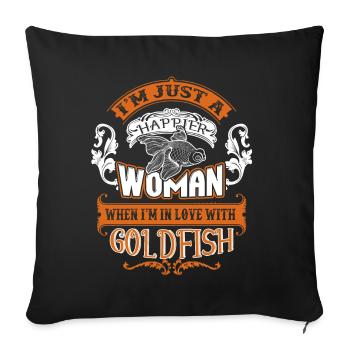 I'm In Love With Goldfish - Sofa pillowcase 17,3'' x 17,3'' (45 x 45 cm) - black - Front