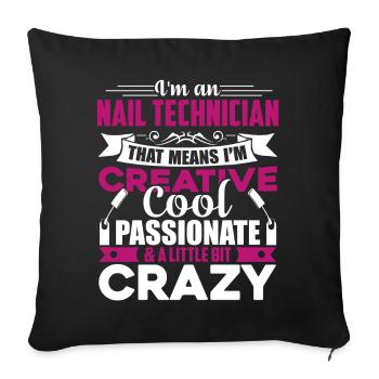 Nail Technician Cool Nail Technician - Sofa pillowcase 17,3'' x 17,3'' (45 x 45 cm) - black - Front