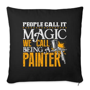 Painter Being A Painter - Sofa pillowcase 17,3'' x 17,3'' (45 x 45 cm) - black - Front
